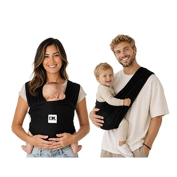 Baby Ktan Breeze Pre-Wrapped Baby Carrier & Wrap, Black, Medium