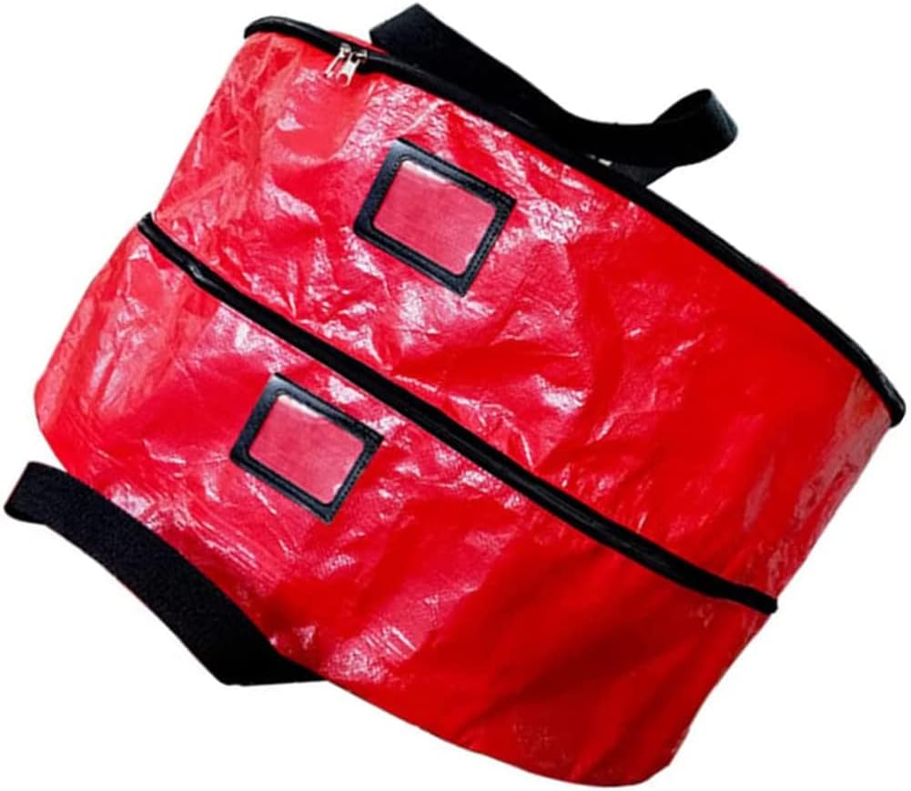 Ymiko Christmas Wreath Storage Bag Large Capacity Container Dual Zippers Handles PE Material