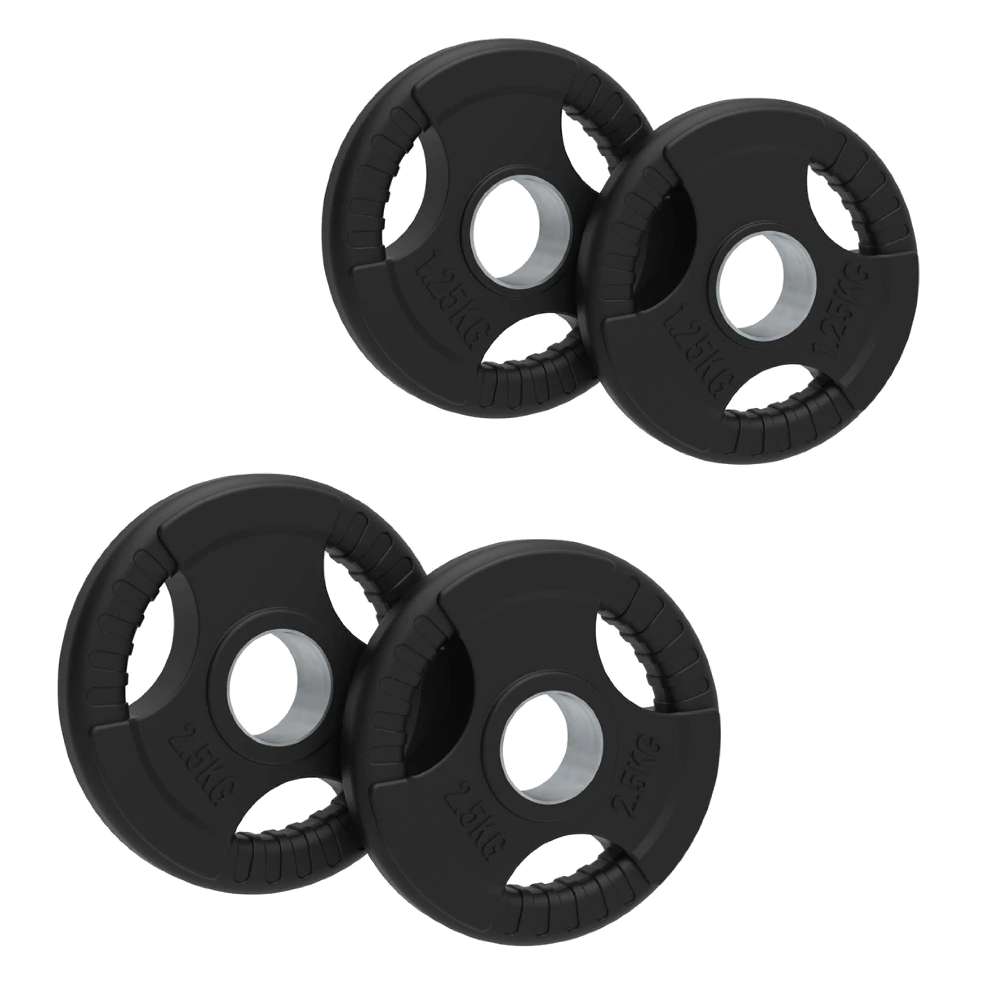 Monstershop Unisex Black Olympic Tri-Grip Rubber Weight Plates Pairs Sets 7.5Kg