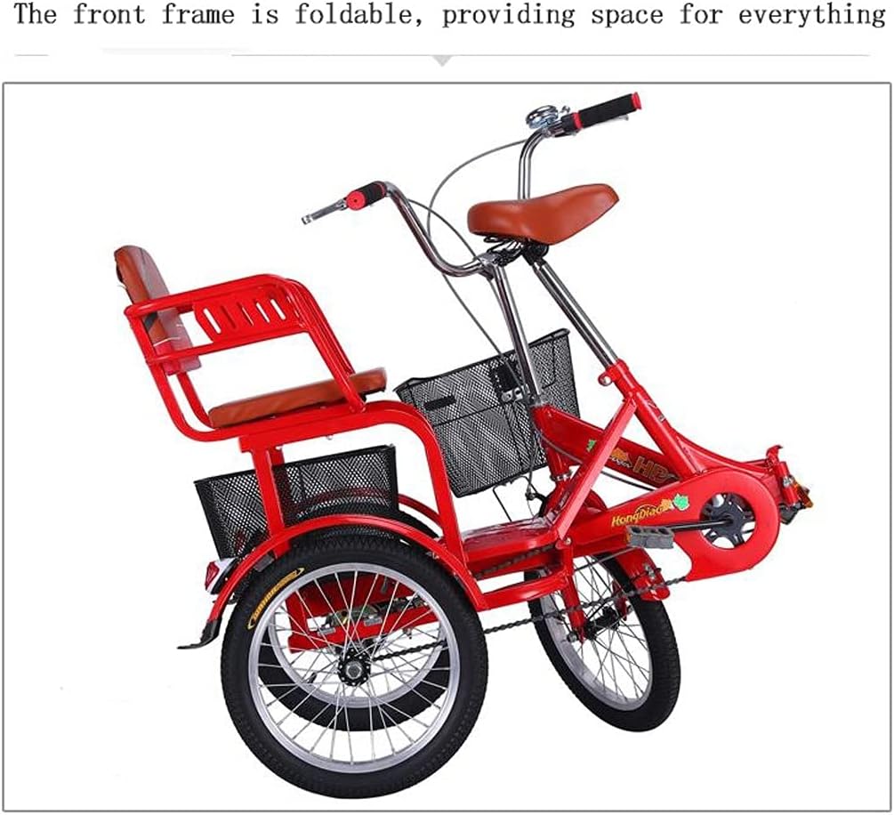 Trike Bike Bicycle Foldable Tricycle 3-Wheel Bicycle with Shopping Basket Adult Tricycle for Shopping Picnic Cycling Pedalling Sports Men Women Picnic
