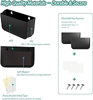 Vista 4 de Magnetic Remote Control Holder Wall Mount, 2 Pack TV Remote Holder Wall Mount, Magnetic Pen Holders for Refrigerator, Whiteboard Marker, Locker Negro