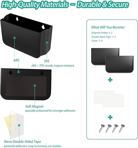Miniatura 4 de Soporte magnético para control remoto de pared, paquete de 2 soportes de pared para control remoto de TV, soportes magnéticos para bolígrafos para