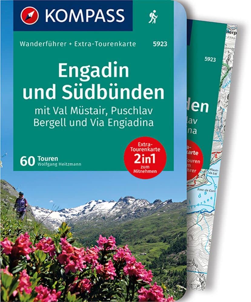 KOMPASS Wanderführer Engadin und Südbünden, 60 Touren: mit Extra-Tourenkarte, GPX-Daten zum Download