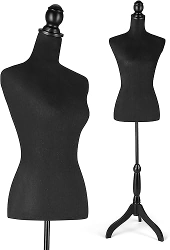 Miniatura 8 de Forma de vestido de torso de maniquí de altura ajustable con soporte de trípode resistente para decoración del hogar, exhibición de joyas y ropa,