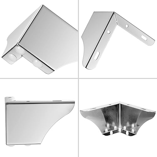 Miniatura 9 de BSTKEY Juego de 4 patas de metal moderno para muebles de 3.1 in, con tornillos de montaje, patas de repuesto para muebles, muebles, muebles,