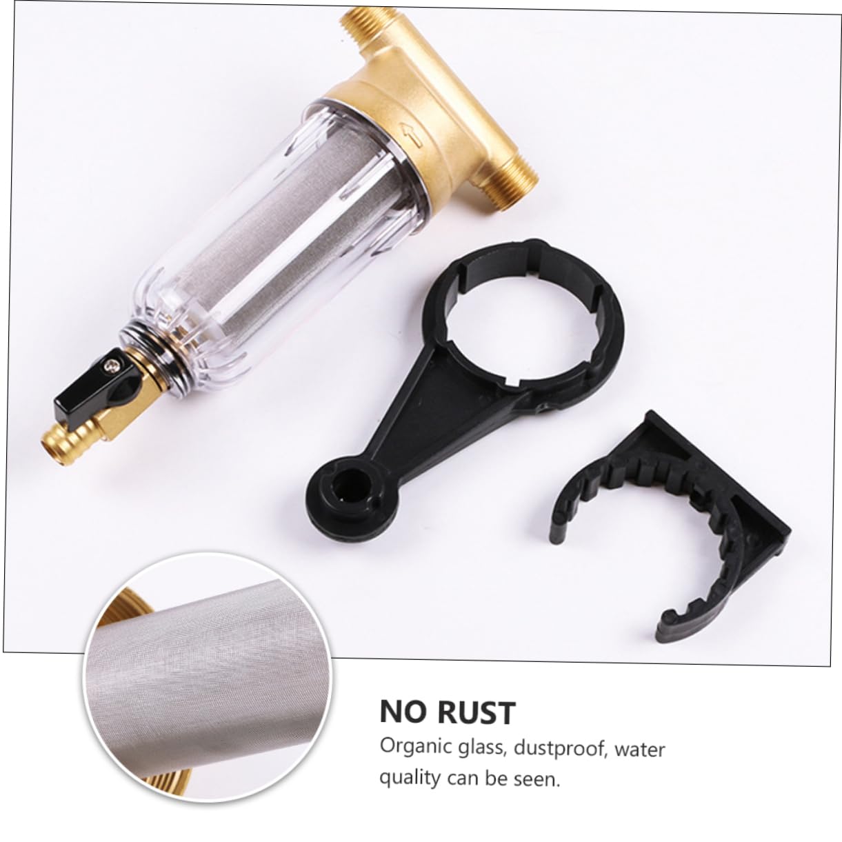 Sosoport Filtro per Acqua Design Traslucido Filtro per Sedimenti Riutilizzabile Depuratore d Acqua per Rubinetto e Rimuove Ruggine