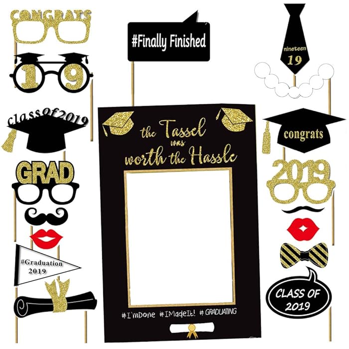 Buy Amosfun Graduation Photo Booth Props Kit 2019 Graduation