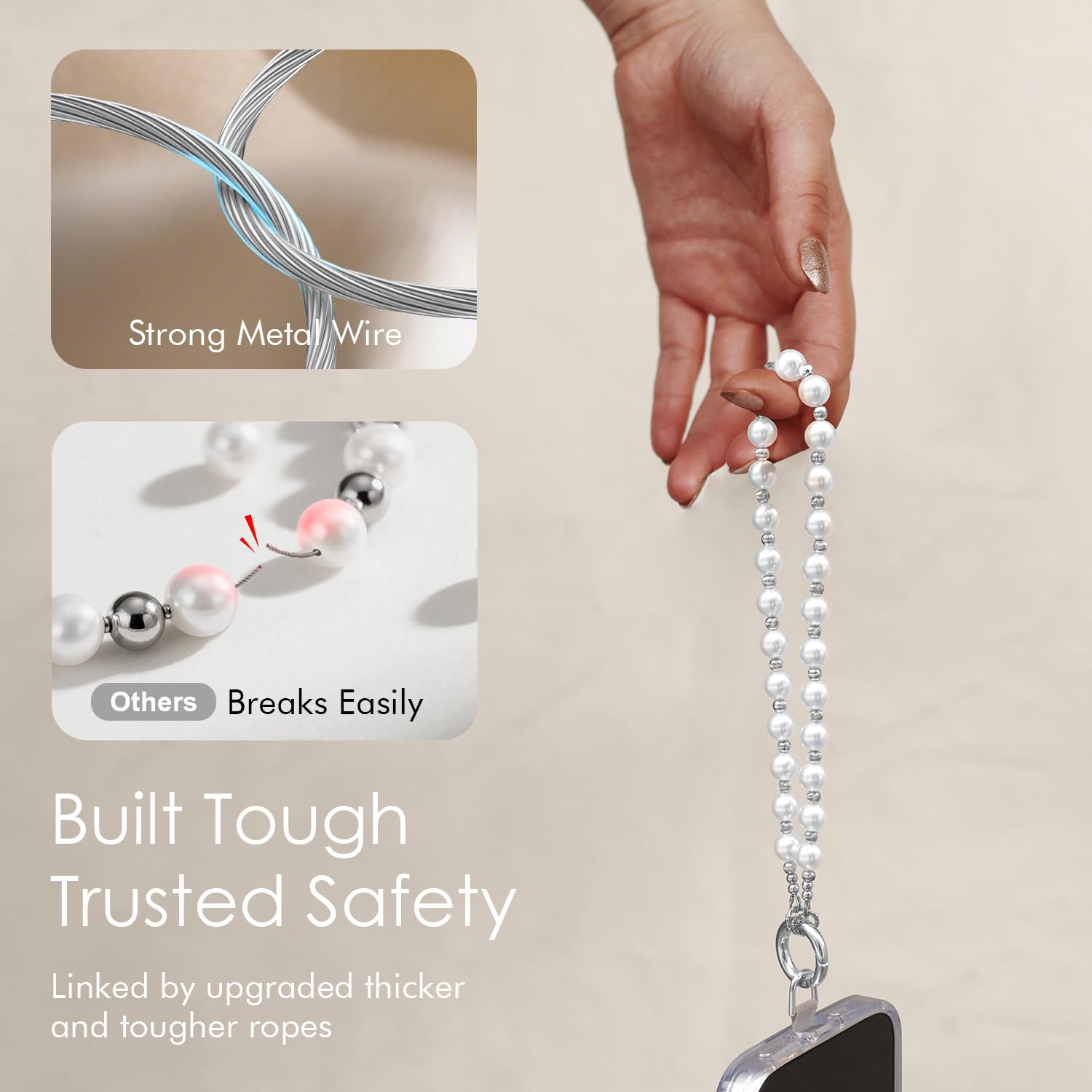 SURPHY Cordon Telephone Portable en Perlée, Bijoux en Perlée pour Femmes Filles