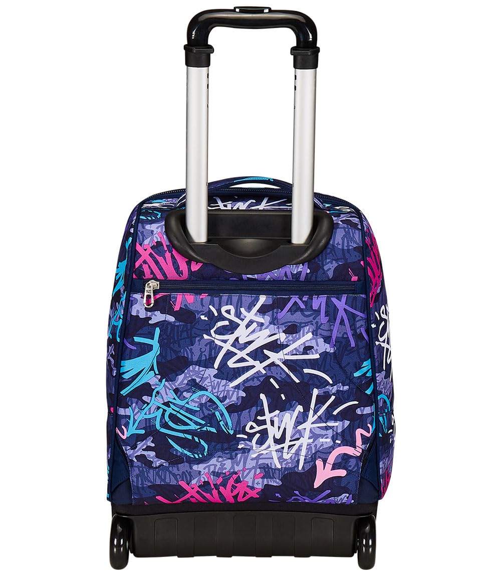 Seven Trolley Fisso, GraffitiMix, Viola, 2 in 1, Doppio Uso, Trolley e Zaino, Zaino Scuola Viaggio, Bambina Ragazza