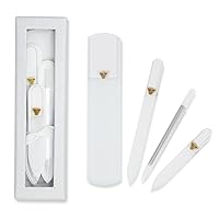 Vista 1 de Kit de uñas Bona Fide Beauty: hecho a mano de vidrio checo, regalo perfecto para una adolescente, set de regalo de 4 piezas en color transparente