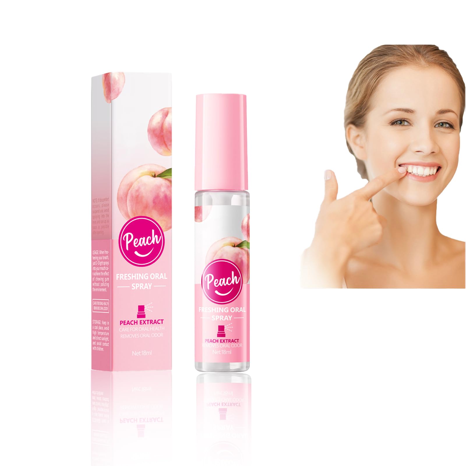 Spray Alito,Spray Alito Fresco,Alito Fresco,Spray Per Alito Cattivo,Spray Sapore Di Frutta, Odore Pulito,Rimozione 'Alitosi, Rinfrescante 'Alito Per L'Igiene Orale(Sapore di Pesca)