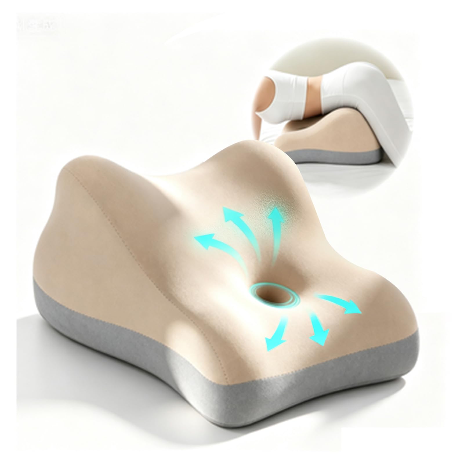 Wedge Pillow for Couples, 27° Angle Ergonomic Support Cushion for Intimate Perfect Position, Memory Foam Yoga Reading Rest for Support & Back, Ideal for All Postures Sleeping Reading Sitting Beige