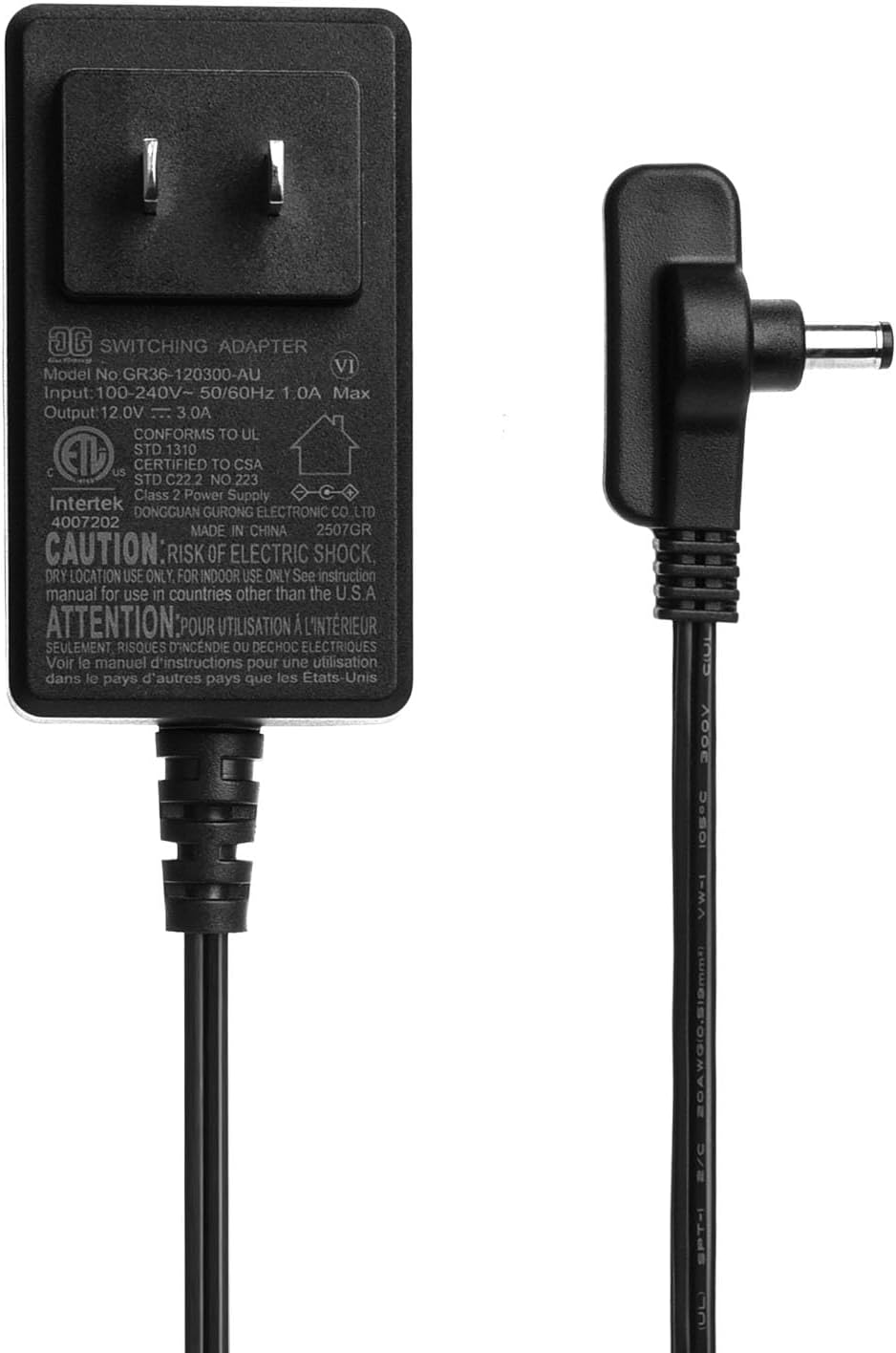 12V 3A Charger AC Adapter for Shark FlexBreeze 2-in-1 Fan FA200 FA202 FA222 FA225 FA302 UH205 GQ36-120300-AUO