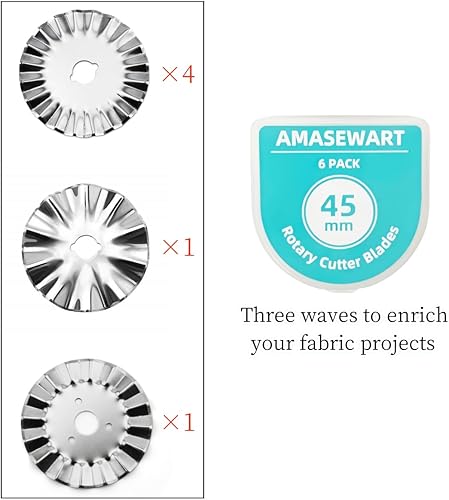 Miniatura 12 de AMASEWART Cuchillas rotativas de 2.362 in para Fiskars Olfa, hoja giratoria de repuesto para tela, acolchado, costura y manualidades (paquete de 10)