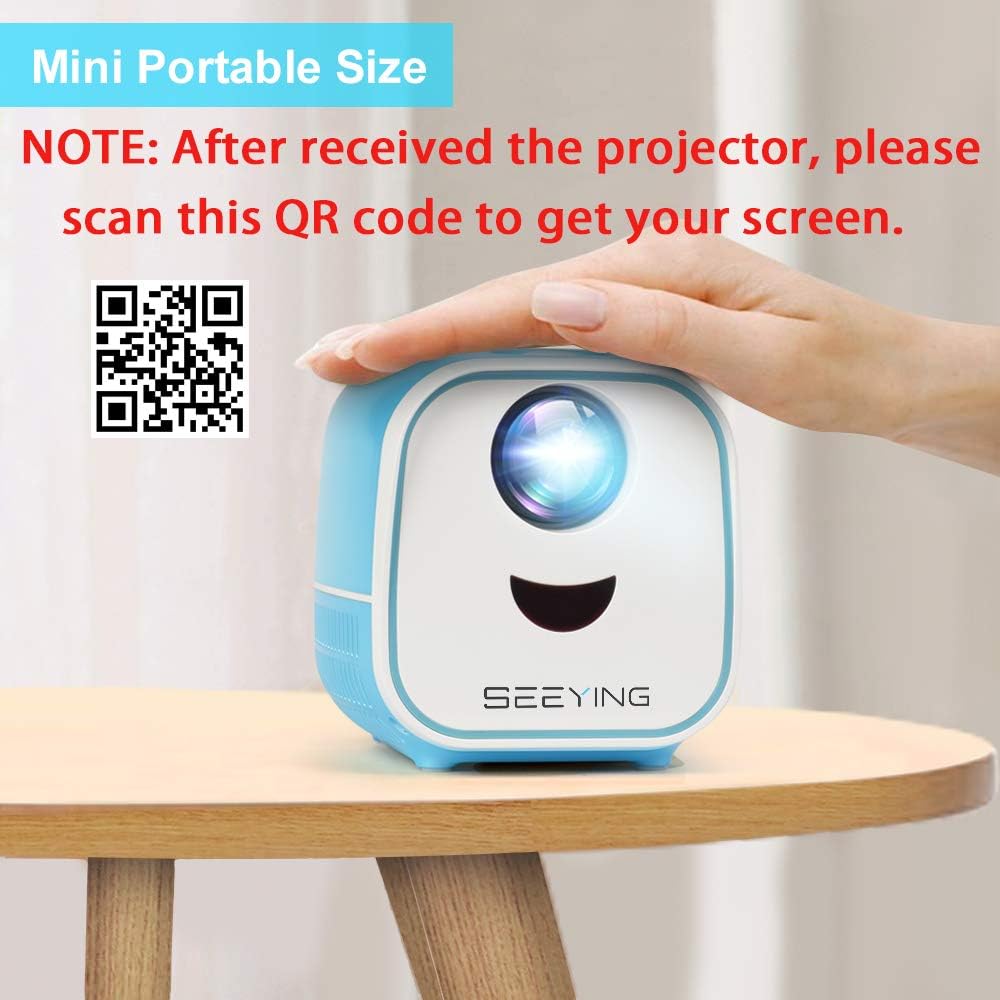 Get Popular Offer SeeYing Mini Projector, Portable Projector for Kids HD Supported, Pico Projector LED, Home Theater Projector Compatible with TV Stick,AV,USB,TF,HDMI,Laptop,Smartphone,PS4 (L1-Blue)
