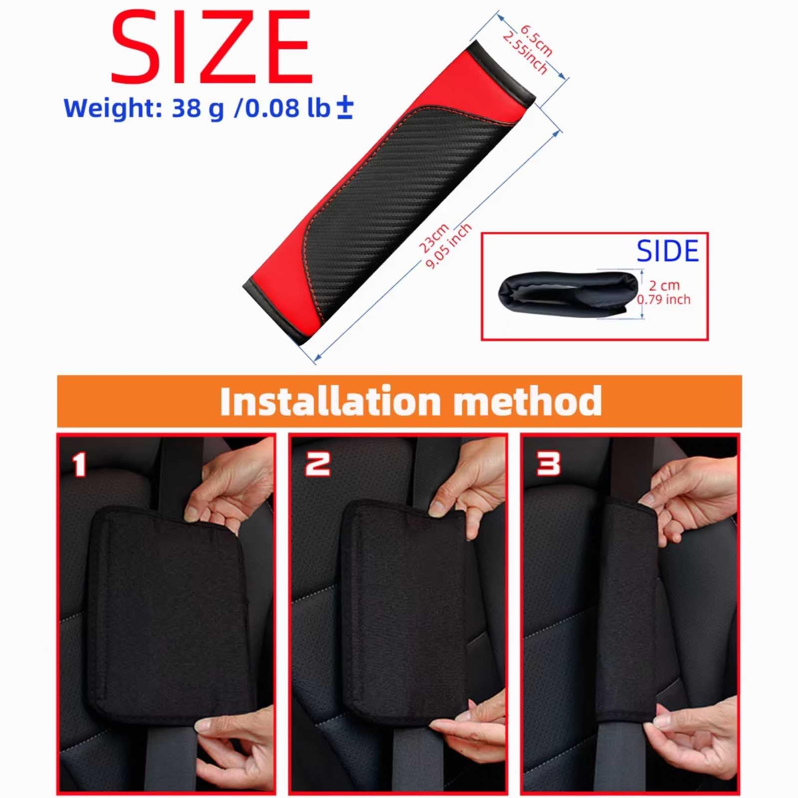 Cuscinetti per Cintura di Sicurezza Compatibili con BYD E3 2pcs | Cuscinetti per Cintura di Sicurezza Pelle Morbida Protettore Spalla Traspirante Antiscivolo