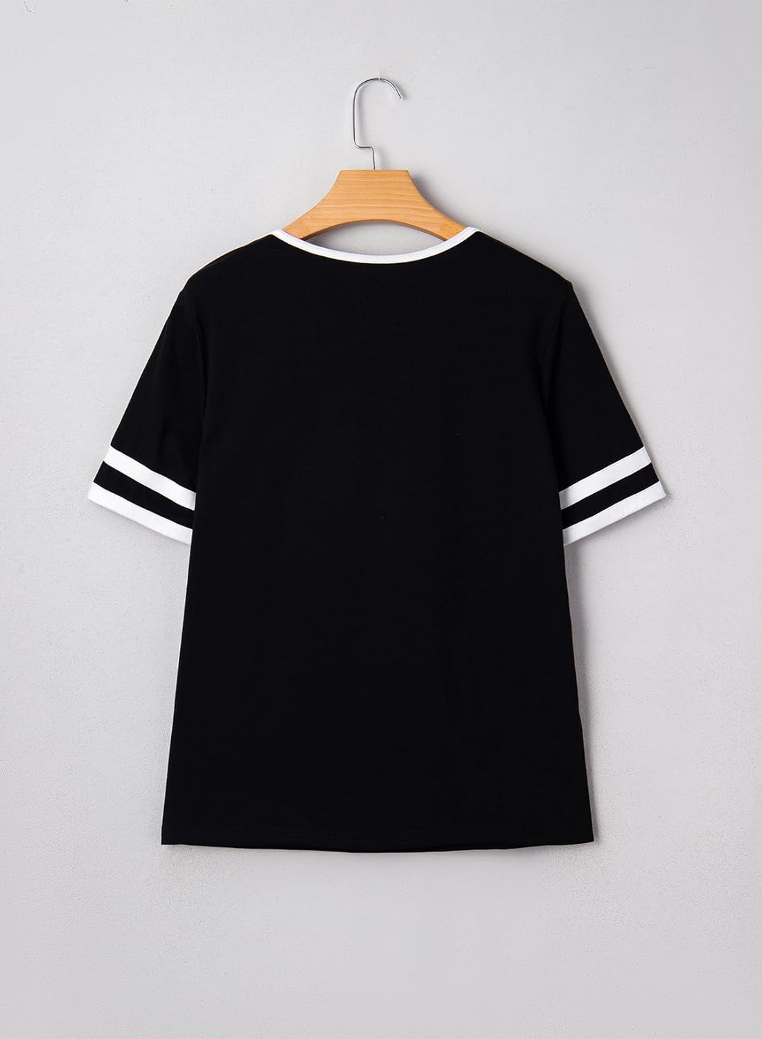 SHEWIN Women's Summer Tops V Neck Short Sleeve T-Shirts Colorblock Casual Tees 2026 Clothes - Image 8