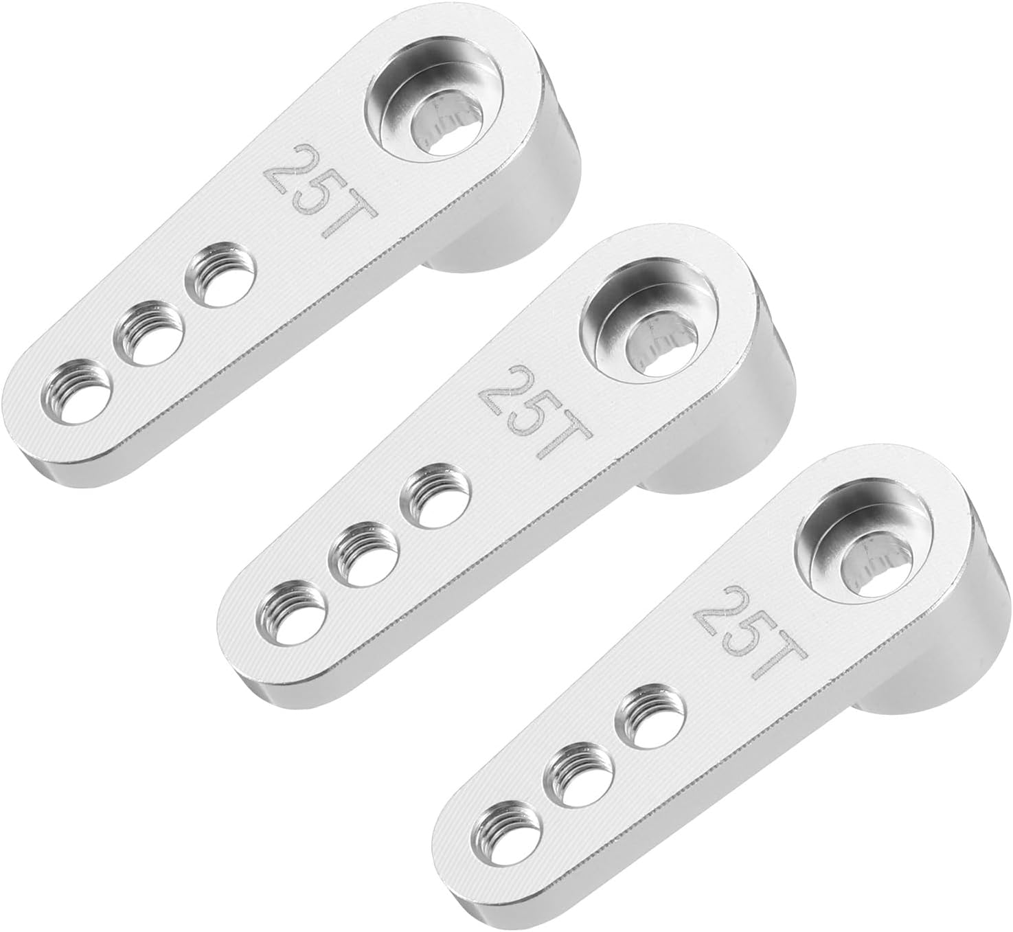 MECCANIXITY Aluminum Alloy 25T Steering Servo Single Arm Horn Silver for DIY RC Car/Boat/Airplane Boat Accessories 3 Pcs
