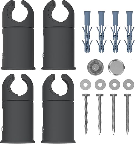 MyHomeware Klemmträger für Handtuchheizkörper flach und gebogen (anthrazit, 22mm