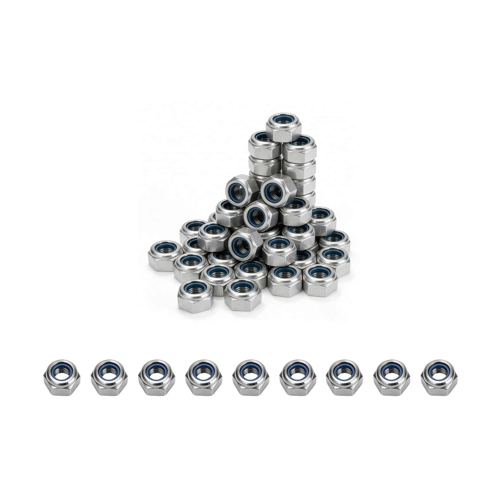 150 Pcs M3 Nylon Lock Nuts, DIN 985 Hex Nylon Insert Lock Nut, Silver Zinc-Plated Carbon Steel Self-Locking Hex Nuts, Metric M3 Nylock Nut for Machinery, Automotive, Furniture, DIY