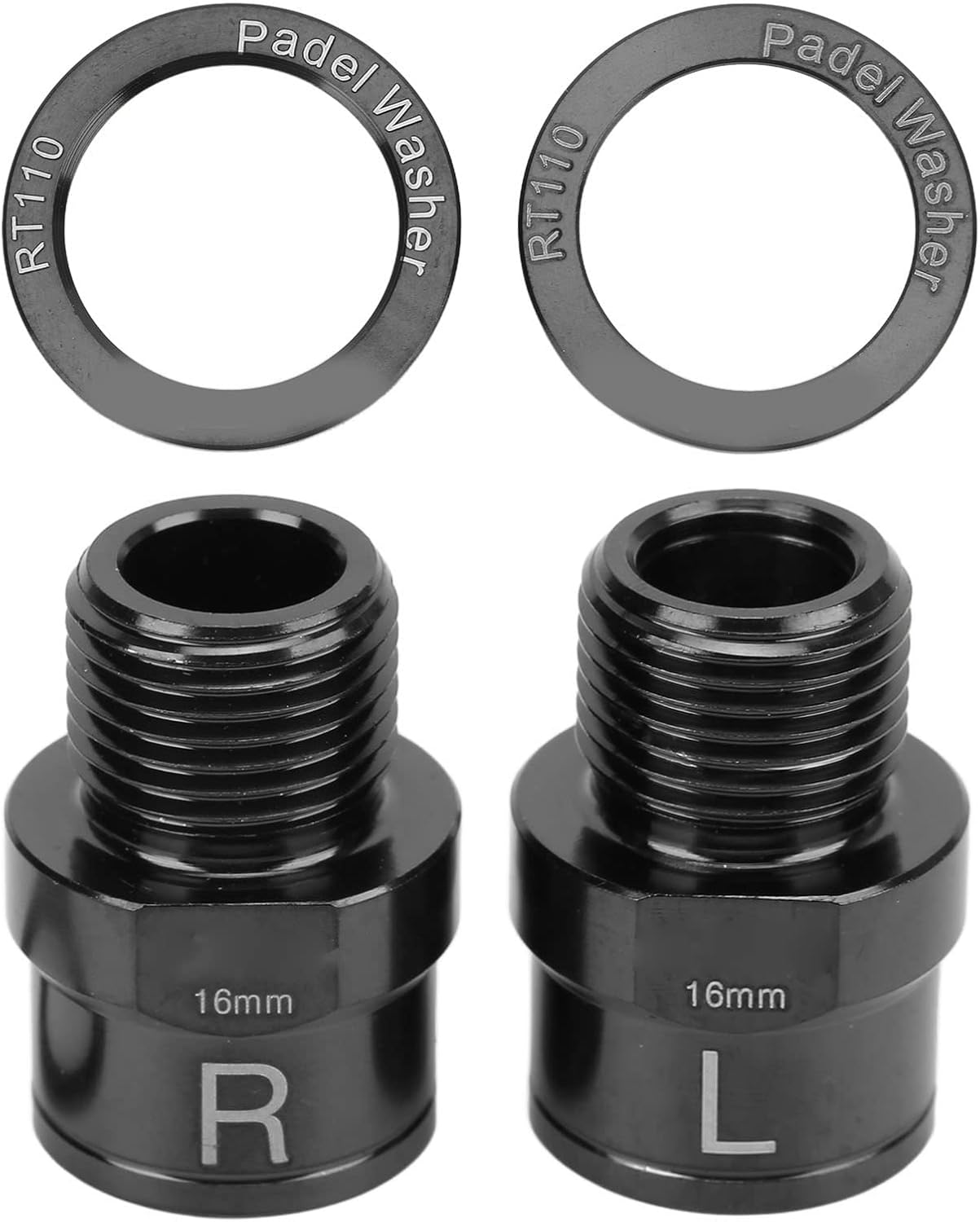 Pedal Extender, 16mm / 0.6in Alloy Pedal Lengthening Shaft Pedal Extension Shaft Universal for Mountain Bikes Road Bikes BMX (Black)