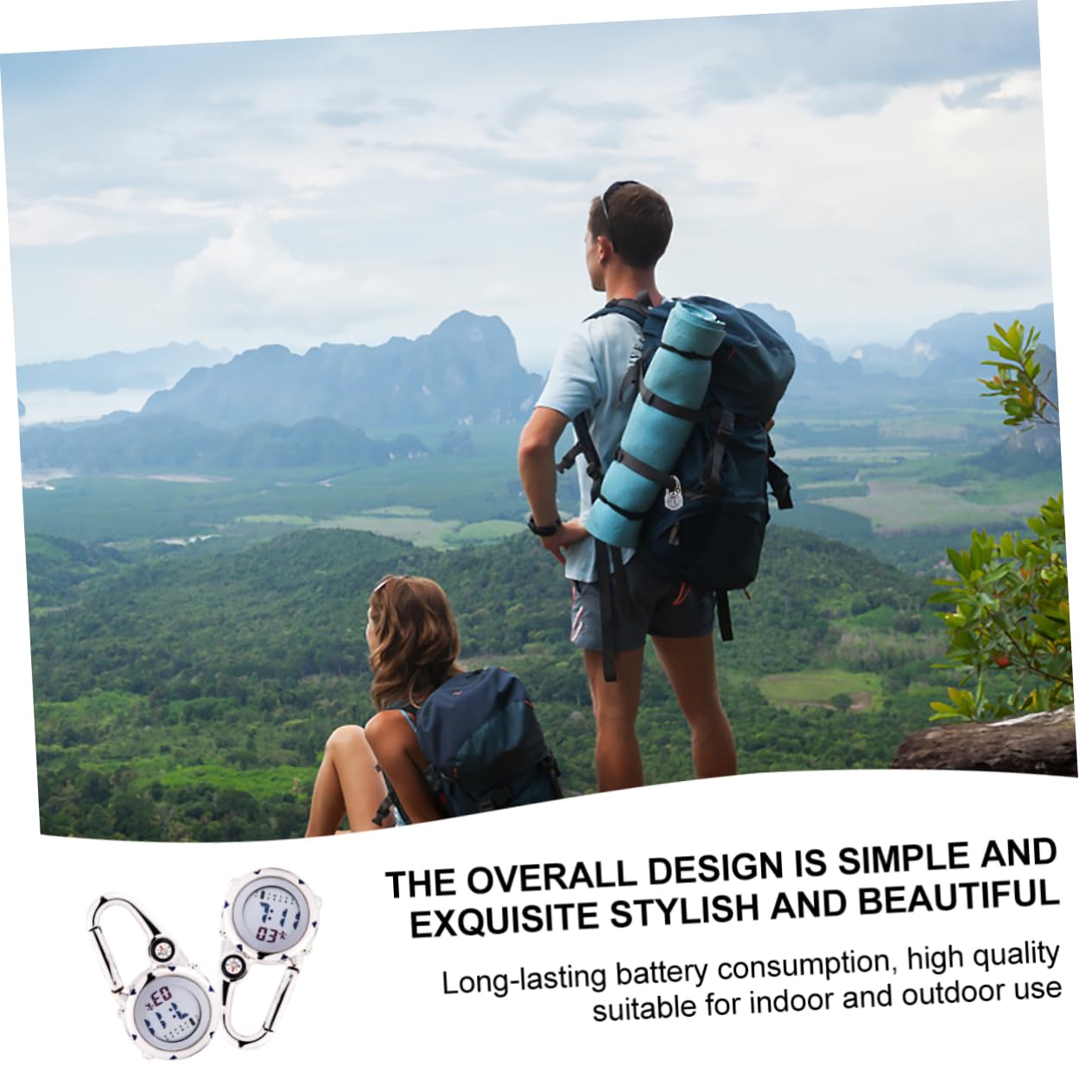 LIFKOME 2stücke Mini Carabiner Uhr Multifunktionale Edelstahl-hängeuhr Für Outdoor-aktivitäten Und Stoßfest Für Rettungsdienst Und Abenteurer Blau
