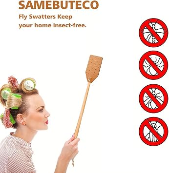 Leather Fly Swatter Heavy Duty Extendable Fly Killer for Indoor Home