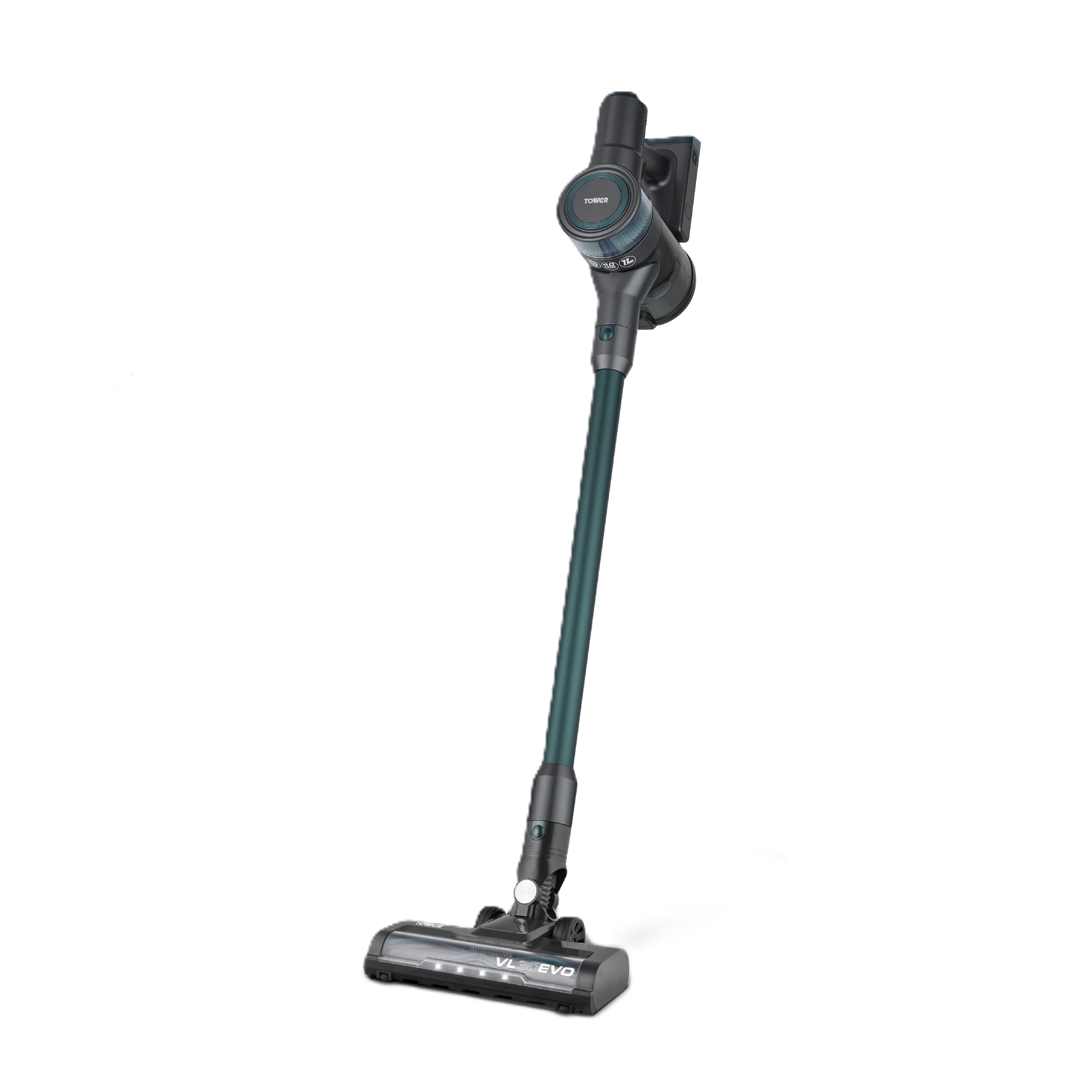 Tower T513013 VL30 EVO Cordless 3-in-1 Vacuum Cleaner with Motorised Floor Head, HEPA Filter, 1L, 150W, 22.2V, Emerald Green