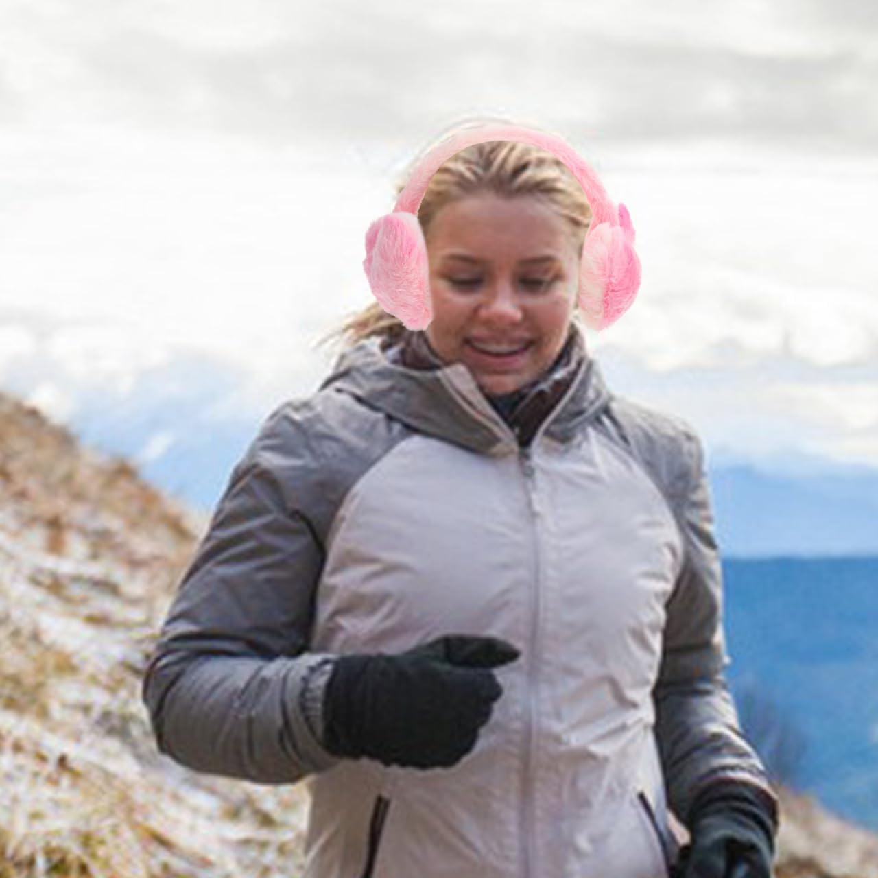 CALLARON Winter Ear Muffs for Women Heart Design Warm Ear Covers Lightweight Windproof Warmer for Skiing Outdoor Activities Cold Weather Protection
