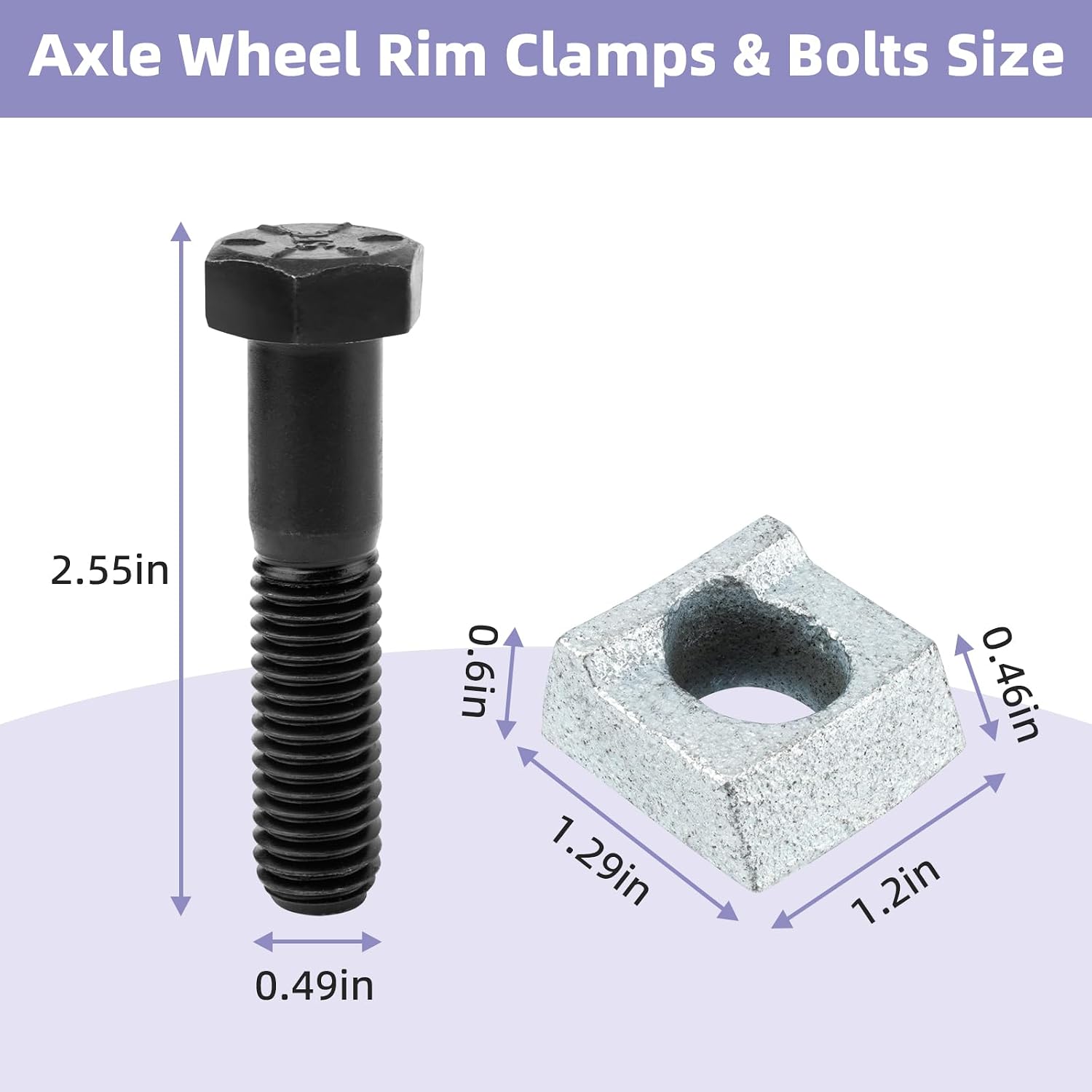 Mobile Home Parts Axle Wheel Rim Clamps & Bolts, Wheel Rim Clamp Wedge Fits Most Trailers - 5 Pack