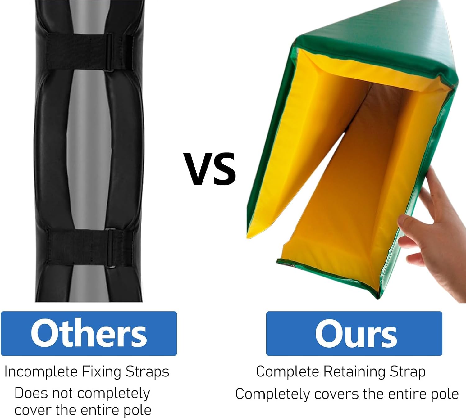 ERRULAN Outdoor Basketball Pole Protector Pad, Wrap Around Basketball Hoop Padding Pads, High-Density Foam Collision Guard for Gym Garage Playground Protection