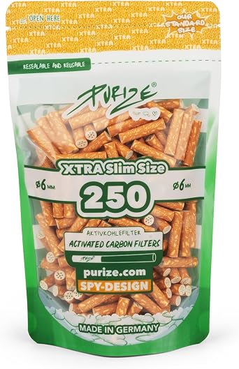 PURIZE Activated Carbon Filter Xtra Slim Size Pack of 250