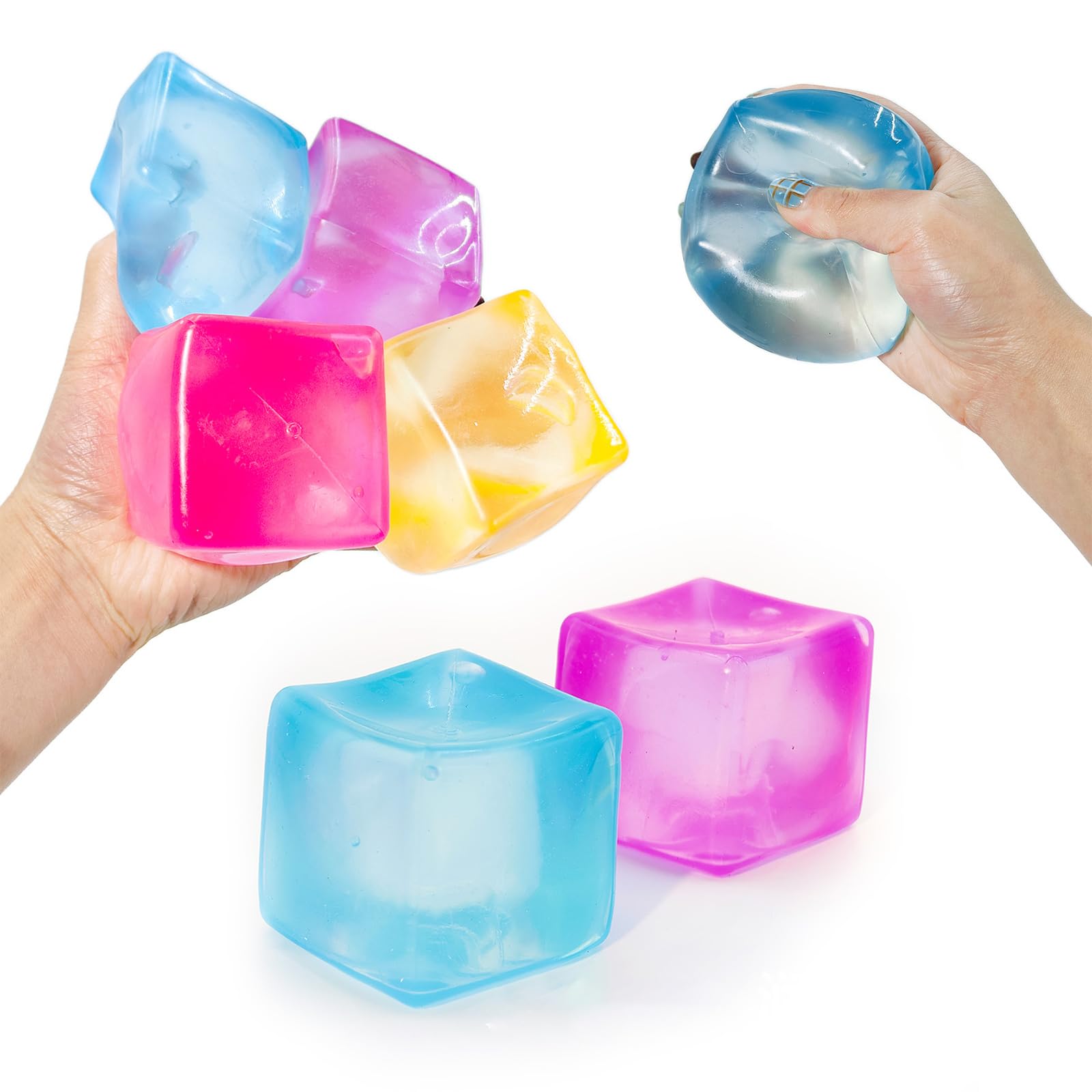 Nee doh Nice Cube Squishy Stress Ball - Doh Ice Cube Fidget Stress Ball,Ice Squishy Stress Moldable Slow Rise Relaxing Sensory Fidget Stress, Squeeze Dough Ball for Anxiety Relief (1#Blue) — view 7