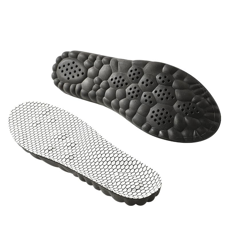 Image of 4D Cloud Technology Insole - Super Soft Comfort Insoles, Soft Foot Protection Cloud Feeling Insole, U-Shape Memory Foam Insoles, Memory Foam Insoles (White-Black, Men 5-6 /Women 6-7)