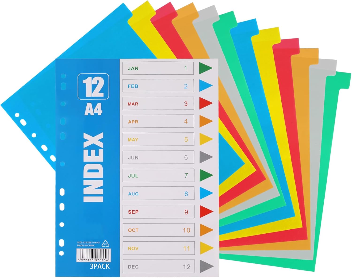 HEQU 36 Pcs Binder Dividers, File Dividers A4 Dividers for 3 Ring Binder Tabs Customizable Table