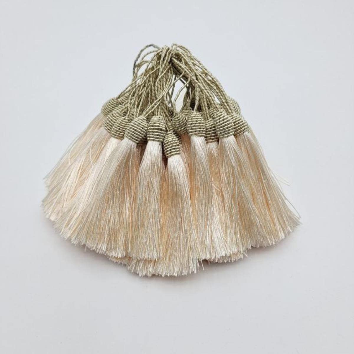 2-100 sztuk/partia 15cm wiszące liny jedwabne frędzle Fringe szycia pomponem wykończenia kluczowe frędzle dla majsterkowiczów upiększyć akcesoria do zasłon-50 sztuk, Sapphire 11 (beżowy 29 2 sztuk)