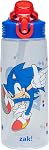 Bouteille d'eau Zak Designs Bluey pour l'école ou les voyages, bouteille en plastique durable de 16 oz avec paille, poignée et couvercle à bec étanche, (Bluey & Bingo)