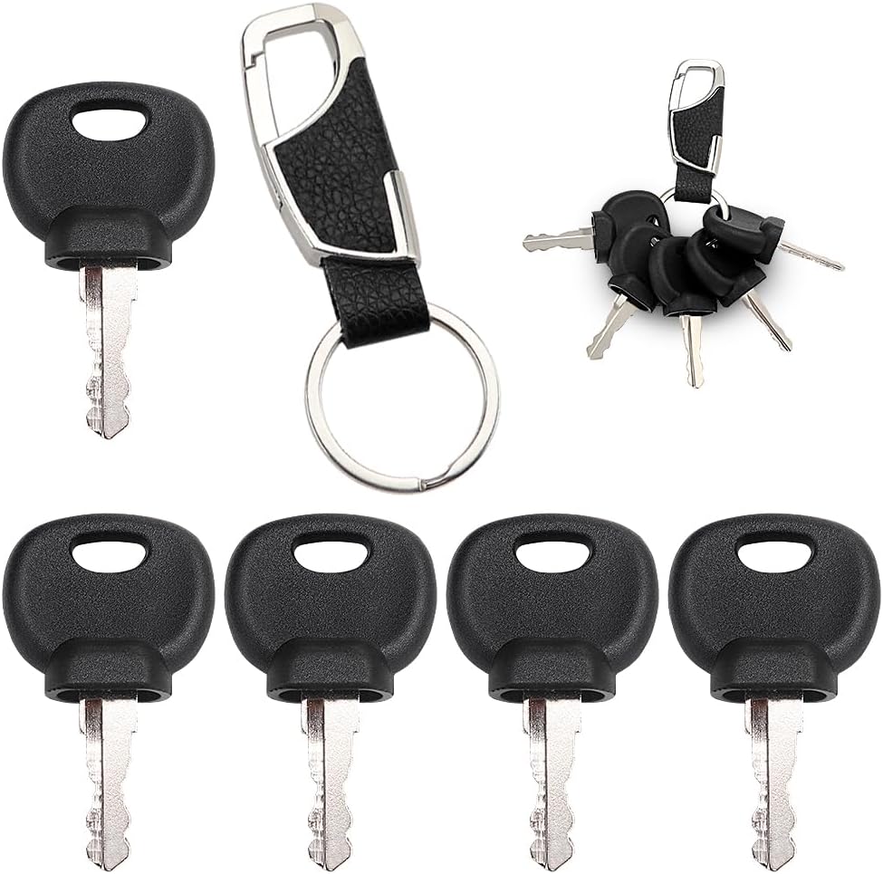 VooGenzek 5 PCS 14607 Ignition Key, Construction Machines Key, with Keychain, Compatible with JCB BOBCAT BOMAG MANITOU Tractor