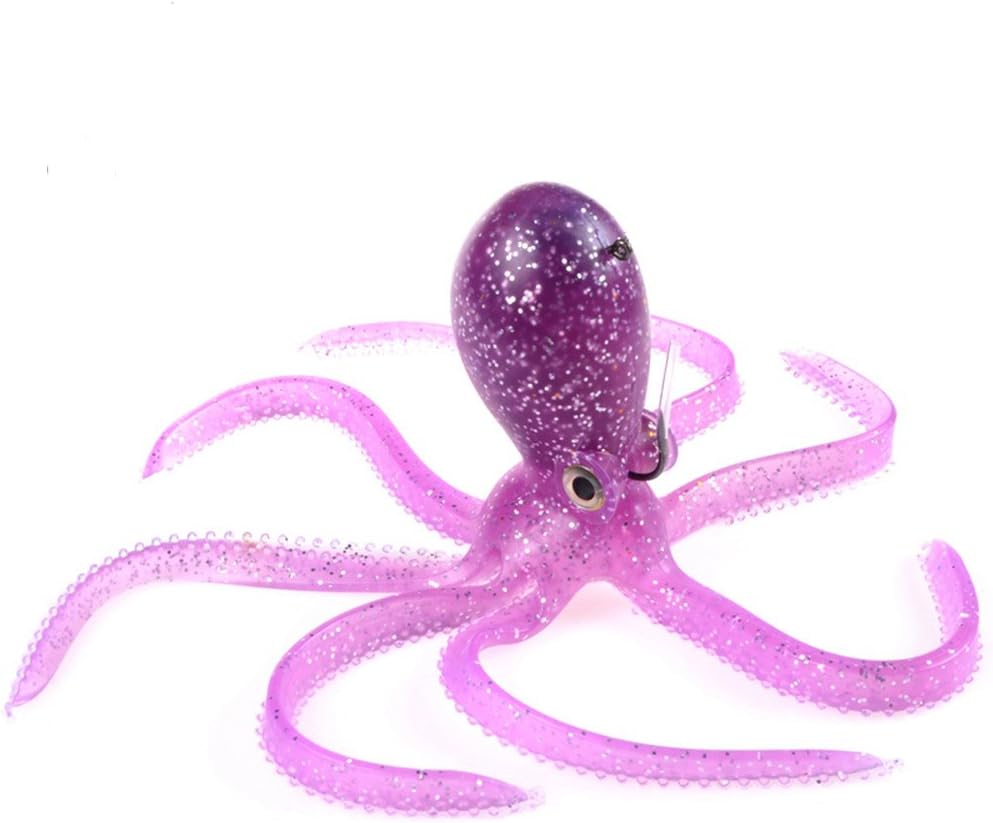 Artificial Octopus Swimbait with Skirt Tail Lingcod Rockfish Jigs for Saltwater Fishing Big Game (PVC,3.54/7.87/9.45inch,0.81/6.35/9.88oz,Multi-Colors Option)