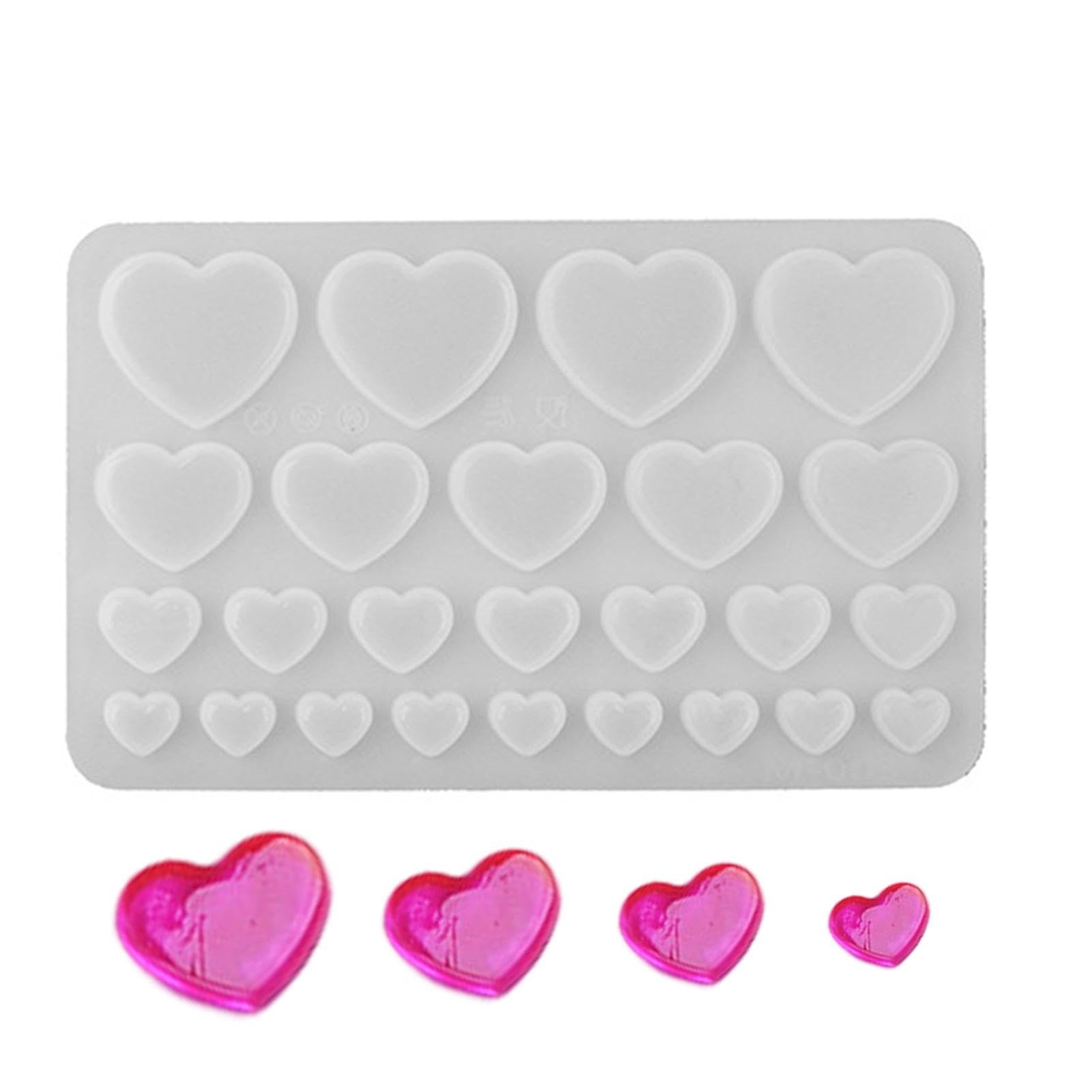 Heart Resin Mold - 25 Grid Heart Shape Resin Molds,Resin Mold Heart Silicone Molds, Epoxy Mould for Earrings Jewelry Making, Resin Crafts