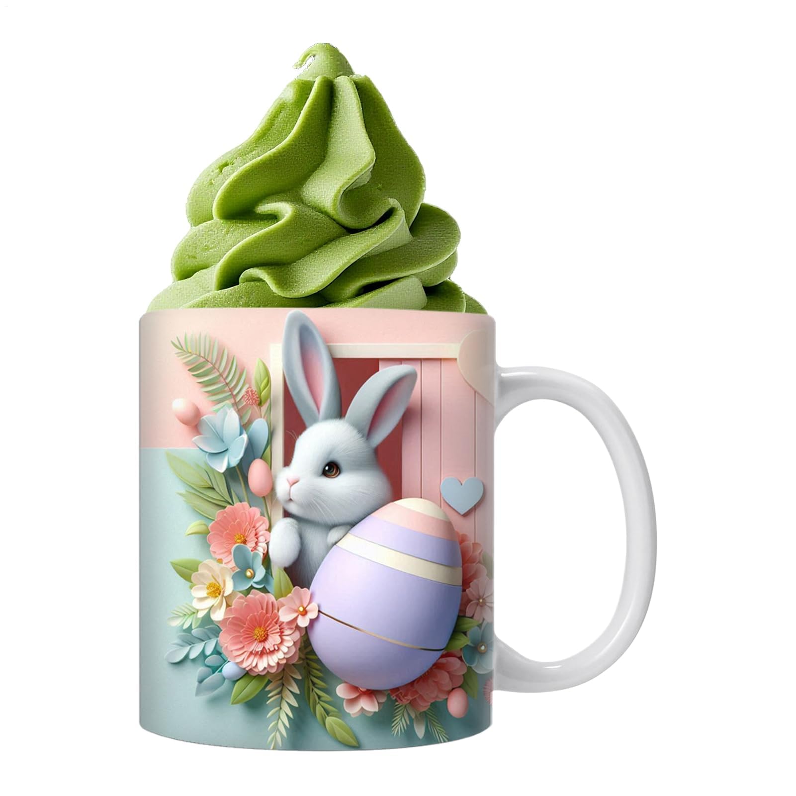 Muiltvoe Easter Coffee Cups - 350ml Ceramic Cute Drinkware | Spring Coffee Mugs Easter Cup - for Tea Milk Water Drink Home Bedroom Living Room Office Apartment Dorm School