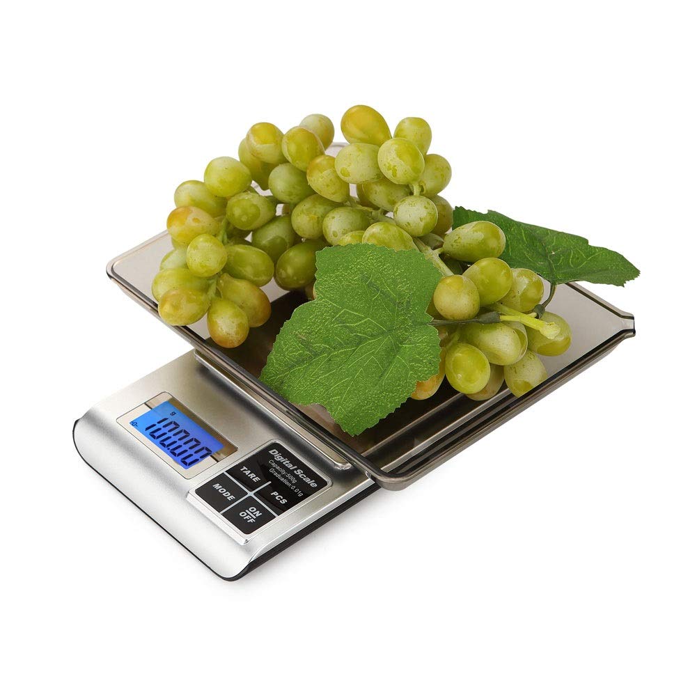 Cyfrowa waga kuchenna, waga elektroniczna żywności, waga pomiarowa do domowego gotowania, kuchnia ze stali nierdzewnej (500 g/0,01g)