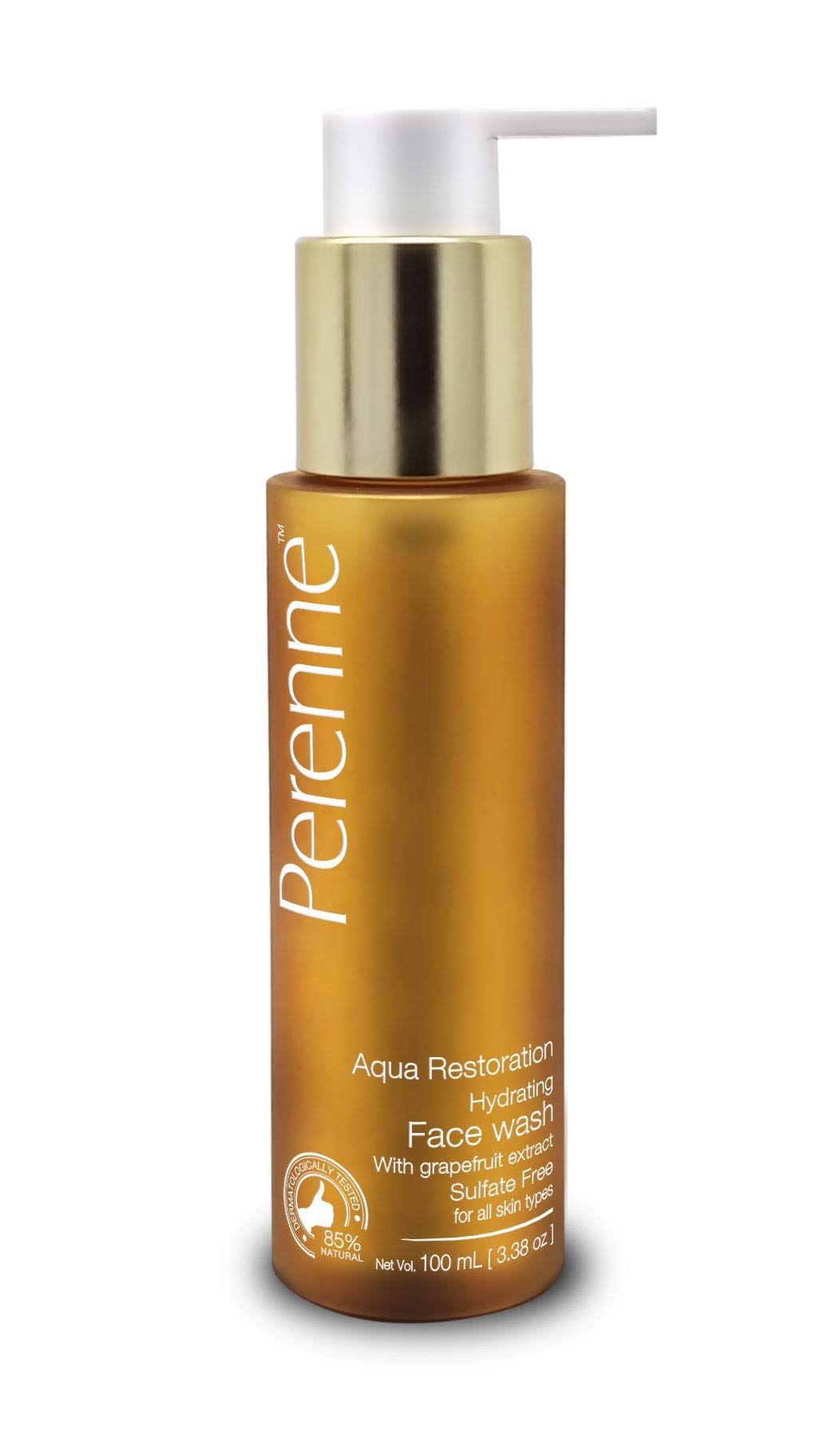 Perenne Sulphate Free Hydrating Face Wash with Kiwi and Grapefruit Extracts for All Skin Types (100 ml) - Face Cleanser for Skin Lightening and Brightening, Rich in Antioxidants