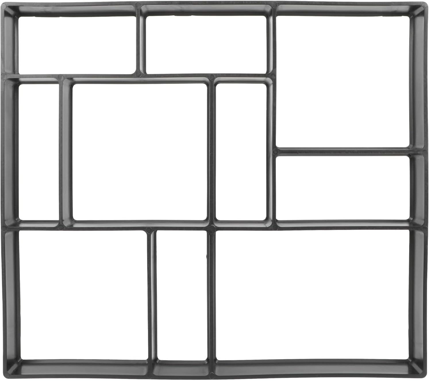 Garneck Concrete Molds Forms Lawn Manually Concrete Maker Walkway Way Black Cement Patio Plastic Mould and for Paver Walk Die Outdoor Molding Reusable DIY Moulds Paving Stepping Stones Outdoor