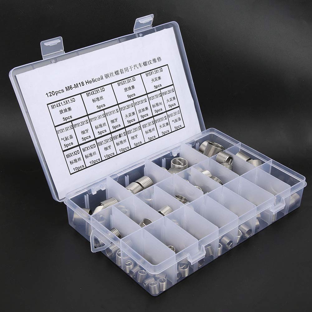 300PCS M6 Stainless Steel Thread Repair Kit Helicoil Set for Automotive Machine Maintenance