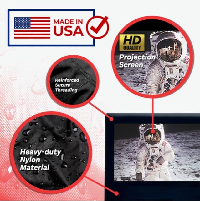Miniatura 8 de Elite Outdoor Movies Pantalla inflable de alta calidad, superficie de proyección delanteratrasera de 10 x 5 (diagonal de 16.9 pies),