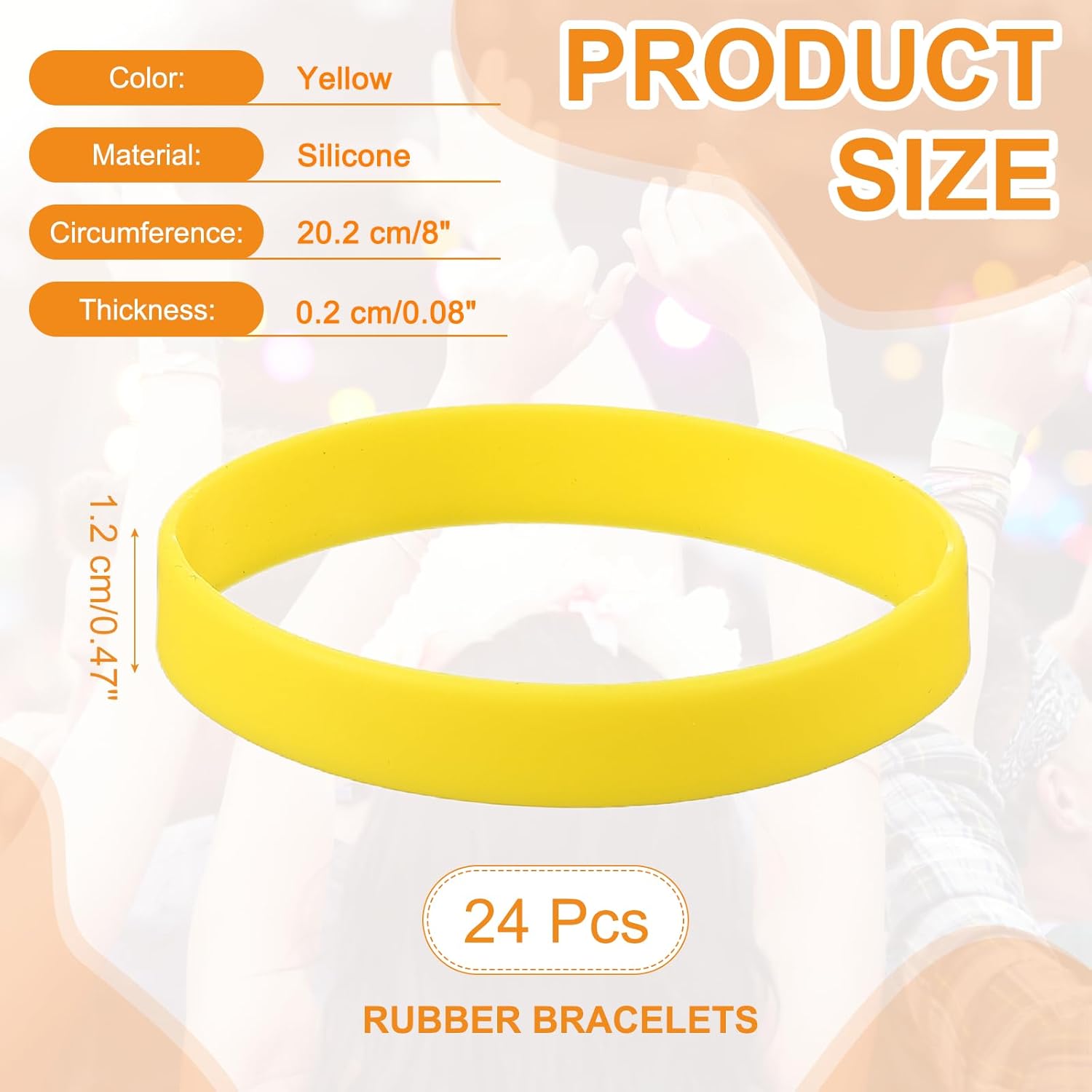 uxcell Rubber Bracelets, Unisex Silicone Bracelet Colored Elastic Sports Wristbands for Adults Teen Sports Team Games Parties Fashion Decorations - Image 2