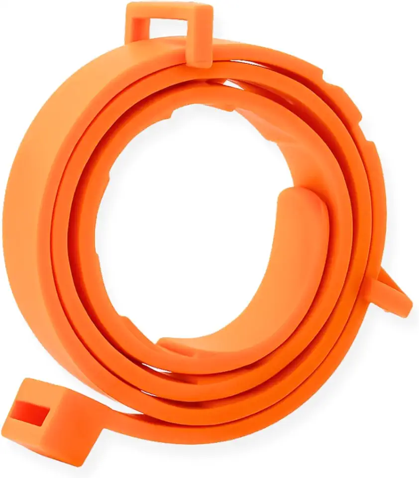 Coleira Antipulgas e Carrapatos para Cães e Gatos – Ajustável, Resistente à Água, Proteção 8 Meses, Ingredientes Naturais e Antialérgicos (Laranja, 38 CM)