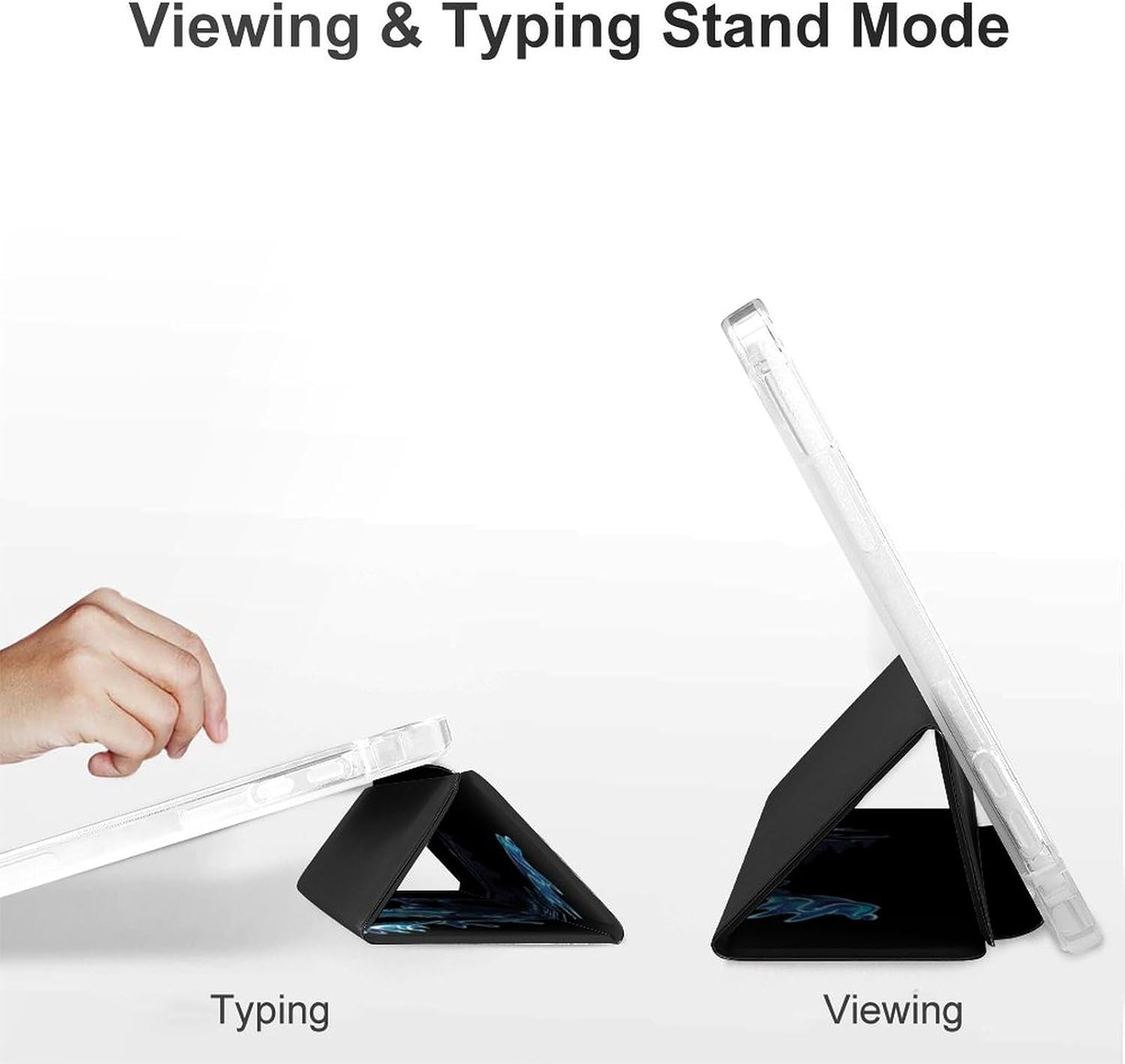 Alaskan Moose with Aurora Borealis Snowy Scene Cute Case Compatible for Mini4/5（7.9in） Trifold Tablet Protective Cover with Pencil Holder