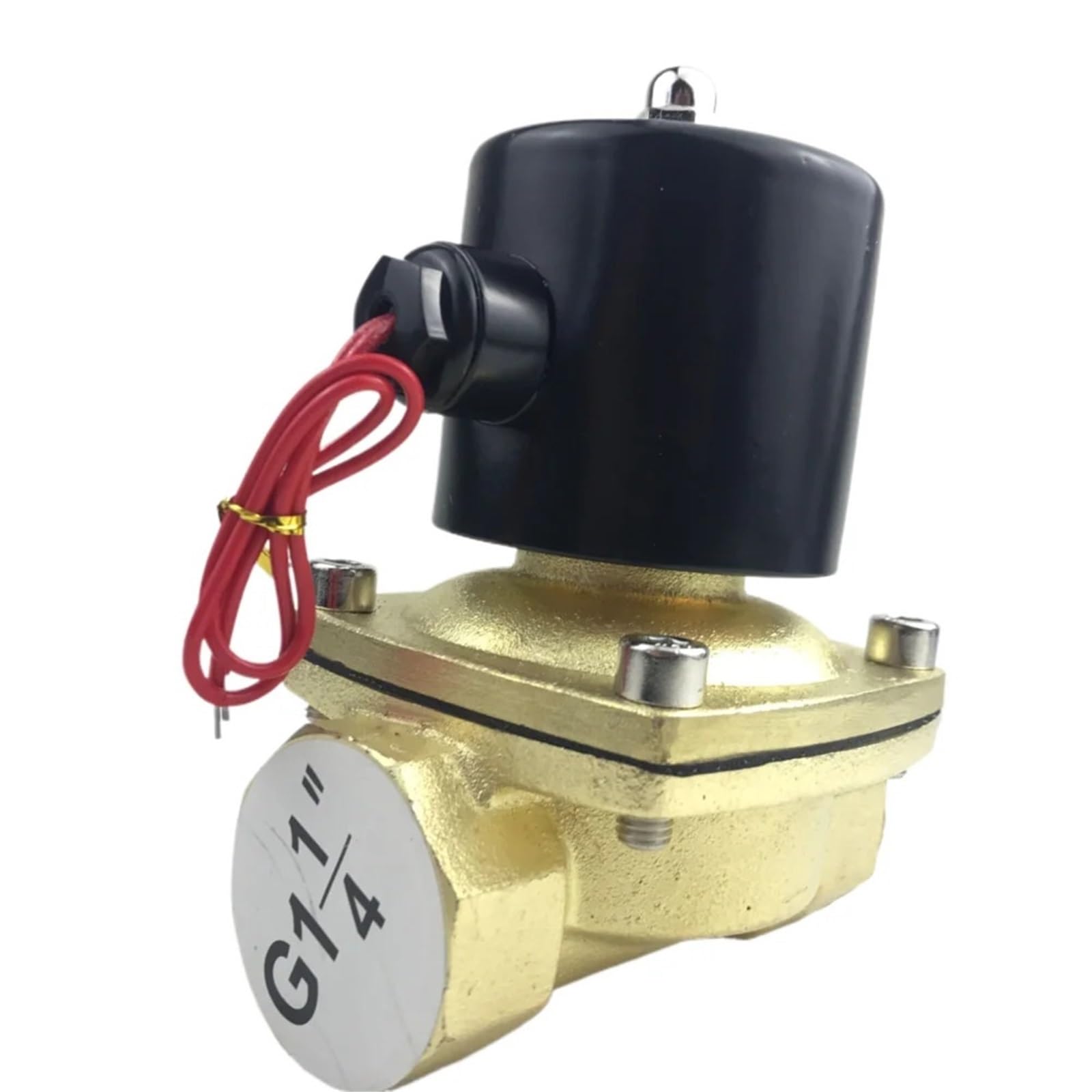 Vanne électromagnétique laiton pur 1 1/4 normalement ouverte anti-corrosion pour eau et air